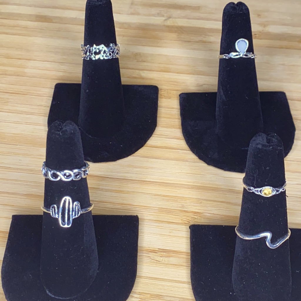 Stackable Silver Rings-Set Of 5 Vintage Bohemian
